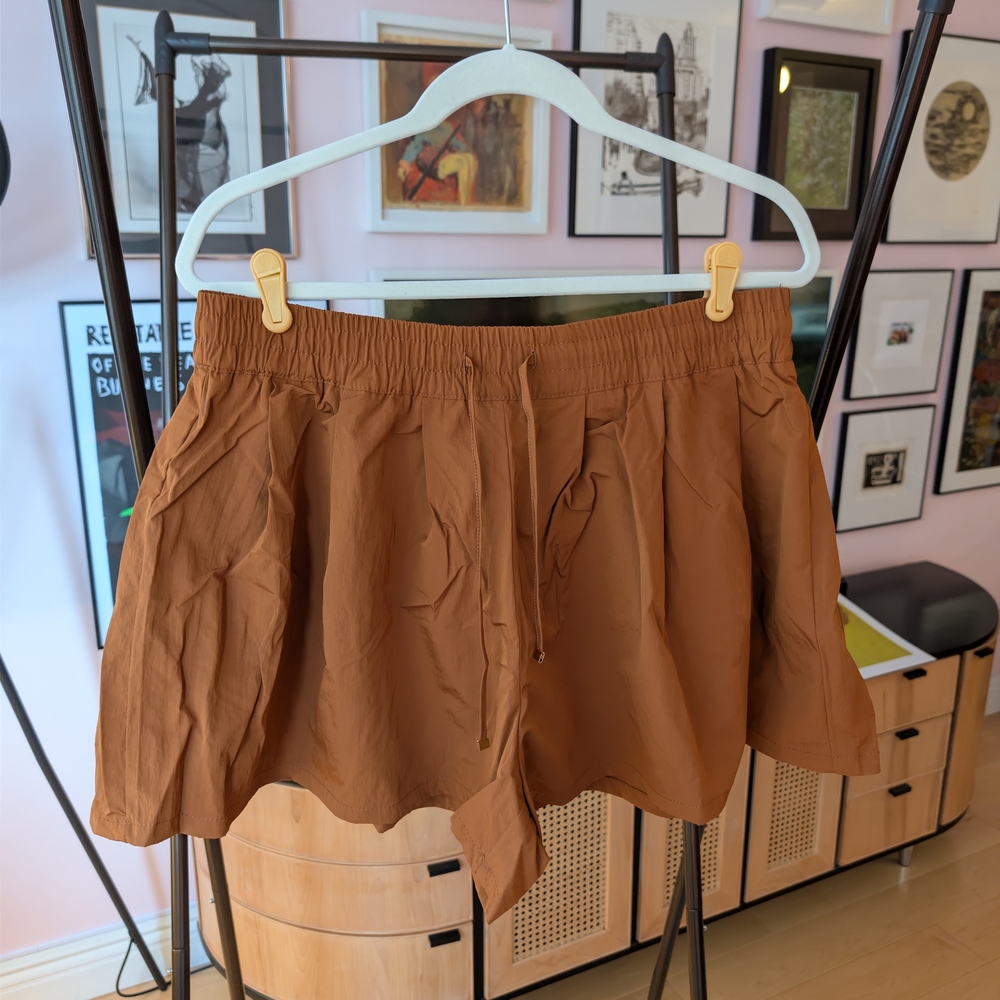 Zara Burnt Orange Women's Flared Shorts